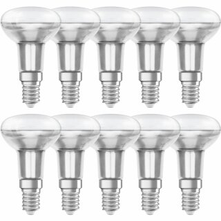 10 x Osram LED Parathom Glas Reflektor R50 2,6W = 40W E14 matt 210lm warmweiß 2700K flood 36°