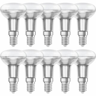 10 x Osram LED Parathom Glas Reflektor R50 2,6W = 40W E14 matt 210lm warmweiß 2700K flood 36°