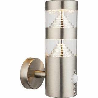 Globo LED Außenleuchte Celio Edelstahl IP44 11,5W 810lm wamweiß 3000K mit Bewegungsmelder
