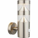 Globo LED Außenleuchte Celio Edelstahl IP44 11,5W 810lm wamweiß 3000K mit Bewegungsmelder