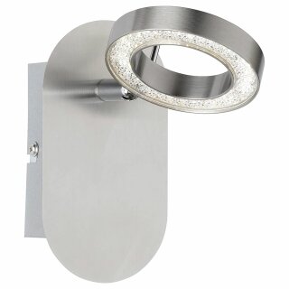 Wofi LED Wandleuchte Naomi Nickel matt/Chrom 5W 430lm warmweiß 3000K schwenkbar mit Schalter