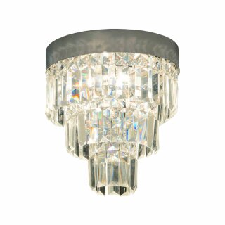 Aneta Halogen Deckenleuchte Belissa Chrom/Klar rund Ø25,5cm IP44 3 x 33W G9 460lm warmweiß 2700K