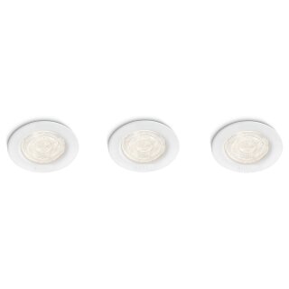 3 x Philips LED Einbaustrahler Sceptrum rund Ø95mm Weiß 3 x 3W 810lm warmweiß 2700K