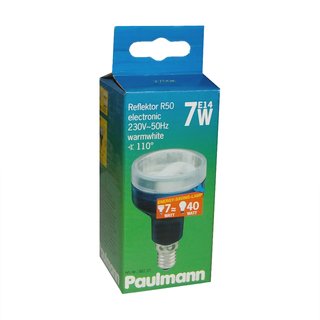 Paulmann ESL Energiesparlampe Reflektor R50 7W = 40W E14 110° warmweiß 2700K