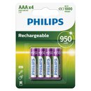4 x Philips Batterien AAA HR03 Micro 1,2V 950mAh Akku...