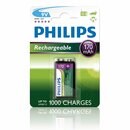 Philips Batterie 9V-Block 6HR61 170mAh 8,4V NiMH Akku...