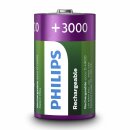 2 x Philips Batterien D HR20 Mono 1,2V 3000mAh NiMH Akku aufladbar