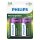 2 x Philips Batterien D HR20 Mono 1,2V 3000mAh NiMH Akku aufladbar