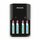 Philips MultiLife Value Akkuladegerät für Batterien inkl. 4 x AAA Batterien 800mAh Akku aufladbar