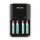 Philips MultiLife Value Akkuladegerät für Batterien inkl. 4 x AAA Batterien 800mAh Akku aufladbar