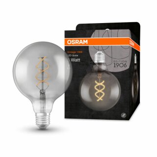 Osram Vintage 1906 LED Filament Globe G125 4,5W = 16W E27 Rauchglas 100lm extra warmweiß 1800K