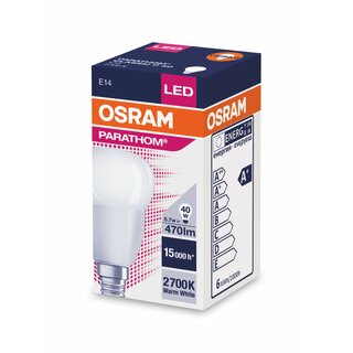 Osram LED Parathom Leuchtmittel Tropfen P45 5,7W = 40W E14 matt 470lm wamweiß 2700K