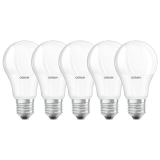 5 x Osram LED Leuchtmittel Birne A60 8,5W = 60W E27 matt 806lm warmweiß 2700K
