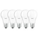 5 x Osram LED Leuchtmittel Birne A60 8,5W = 60W E27 matt...