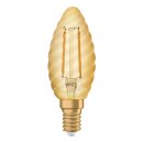Osram LED Filament Kerze gedreht Vintage 1906 1,5W = 12W E14 Gold gelüstert 120lm extra warmweiß 2400K