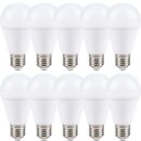 10 x LED Leuchtmittel Birne 11,5W = 75W E27 1070lm Tageslicht kaltweiß 10 x Baufassung Lampenfassung weiß