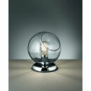Reality-Leuchten Tischleuchte Clooney Chrom Rauchglas Kugel Ø20cm max. 42W E27 ohne Leuchtmittel mit Schalter