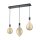 Trio LED Pendelleuchte Ginster Schwarz 3 x 8W E27 Filament Vintage Bernstein 1680lm warmweiß dimmbar