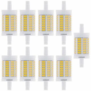 9 x Osram LED Star Leuchtmittel Stab 11,5W = 100W R7s 78mm 1521lm warmweiß 2700K