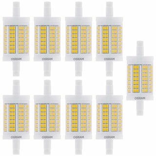 9 x Osram LED Star Leuchtmittel Stab 11,5W = 100W R7s 78mm 1521lm warmweiß 2700K