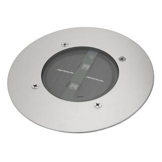Ranex LED Solar Bodeneinbaustrahler rund Edelstahl IP67 0,12W neutralweiß 4000K befahrbar Sensor