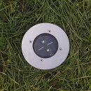 Ranex LED Solar Bodeneinbaustrahler rund Edelstahl IP67 0,12W neutralweiß 4000K befahrbar Sensor