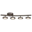Brilliant LED Deckenleuchte Sense-Round Eisen 4 x 6W 1350lm warmweiß 3000K schwenkbar Dimmbar