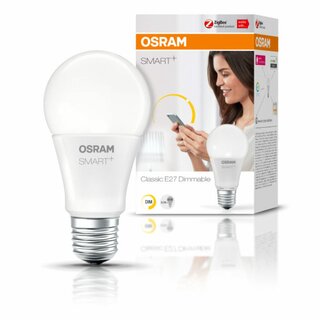 Osram Smart+ LED Leuchtmittel Birnenform A60 8,5W = 60W E27 matt 810lm warmweiß 2700K dimmbar ZigBee