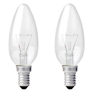 2 x Nice Price Glühlampe Glühbirne Kerzenm 60W E14 klar 240V 700lm warmweiß dimmbar