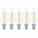 10 x LED Filament Kerze 4W = 40W E14 klar Glühlampe...