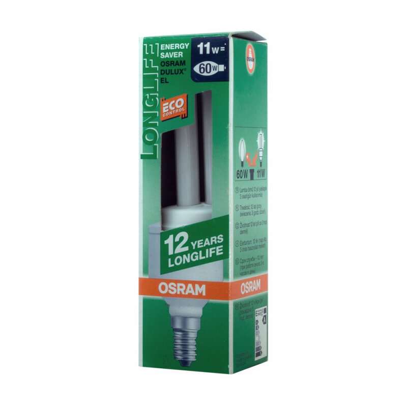 Osram Energiesparlampe Dulux EL Longlife 11W = 60W E14 600lm warmweiß