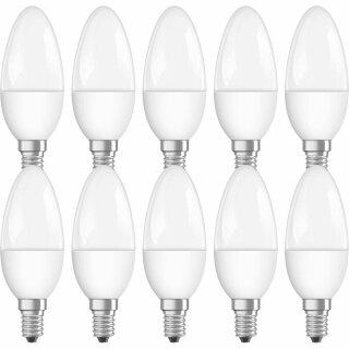 10 x Bellalux LED Leuchtmittel Kerze 3,2W = 25W E14 matt 250lm warmweiß 2700K 220°