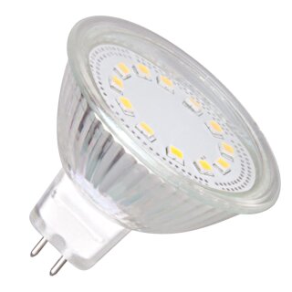 XQ-lite LED Leuchtmittel MR16 Glas Reflektor 3W GU5,3 12V 230lm warmweiß 3000K maxi flood 110°