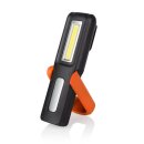 Smartwares LED Arbeitsleuchte Akku USB Taschenlampe 2 x 3W Schwarz/Orange Ladestand Magnet innen & außen IP44