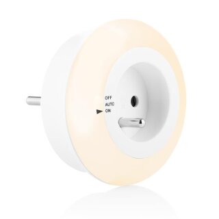 Smartwares LED Steckdosen-Nachtlicht FRANZÖSISCHER Stecker 0,5W 4lm warmweiß 3000K Tag/Nacht-Sensor