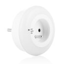 Smartwares LED Steckdosen-Nachtlicht FRANZÖSISCHER Stecker 0,5W 4lm warmweiß 3000K Tag/Nacht-Sensor