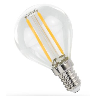 Spectrum LED Filament Leuchtmittel Tropfen Kugel G45 1W E14 klar 100lm 827 warmweiß 2700K