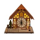 Heitronic LED Tischleuchte Holzhaus Klara mit Uhr...