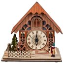 Heitronic LED Tischleuchte Holzhaus Klara mit Uhr...