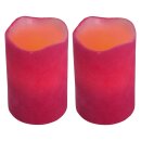 2er-Set Heitronic LED Wachskerzen Flackerkerzen Rosa...