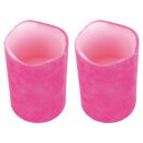 2er-Set Heitronic LED Wachskerzen Flackerkerzen Rosa Tabby warmweiß für 2 x LR14 Batterie mit Schalter