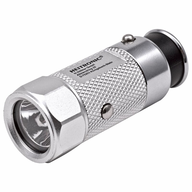Heitronic LED Auto Taschenlampe Silber 0,5W Tageslichtweiß 7500K für