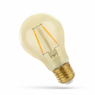 Spectrum LED Filament Leuchtmittel Birnenform Retro 5W = 50W E27 Gold 510lm warmweiß 3000K 300°