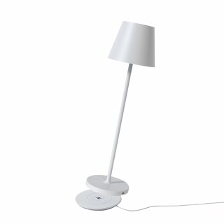 LED Akku Tischleuchte Weiß IP54 2,2W 190lm warmweiß 2700K Dimmbar mit induktiver Ladestation