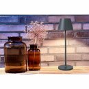 LED Akku Tischleuchte Anthrazit IP54 2,2W 190lm warmweiß 2700K Dimmbar mit induktiver Ladestation