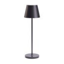 LED Akku Tischleuchte Anthrazit IP54 2,2W 190lm warmweiß 2700K Dimmbar mit induktiver Ladestation