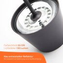 LED Akku Tischleuchte Anthrazit IP54 2,2W 190lm warmweiß 2700K Dimmbar mit induktiver Ladestation