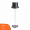 LED Akku Tischleuchte Anthrazit IP54 2,2W 190lm warmweiß 2700K Dimmbar mit induktiver Ladestation