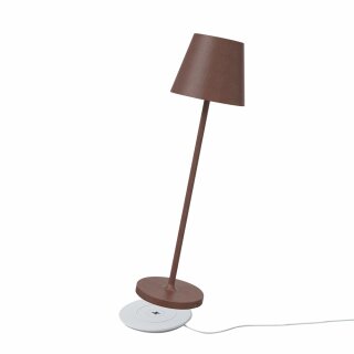 LED Akku Tischleuchte Corten IP54 2,2W 190lm warmweiß 2700K Dimmbar mit induktiver Ladestation