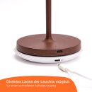 LED Akku Tischleuchte Corten IP54 2,2W 190lm warmweiß 2700K Dimmbar mit induktiver Ladestation